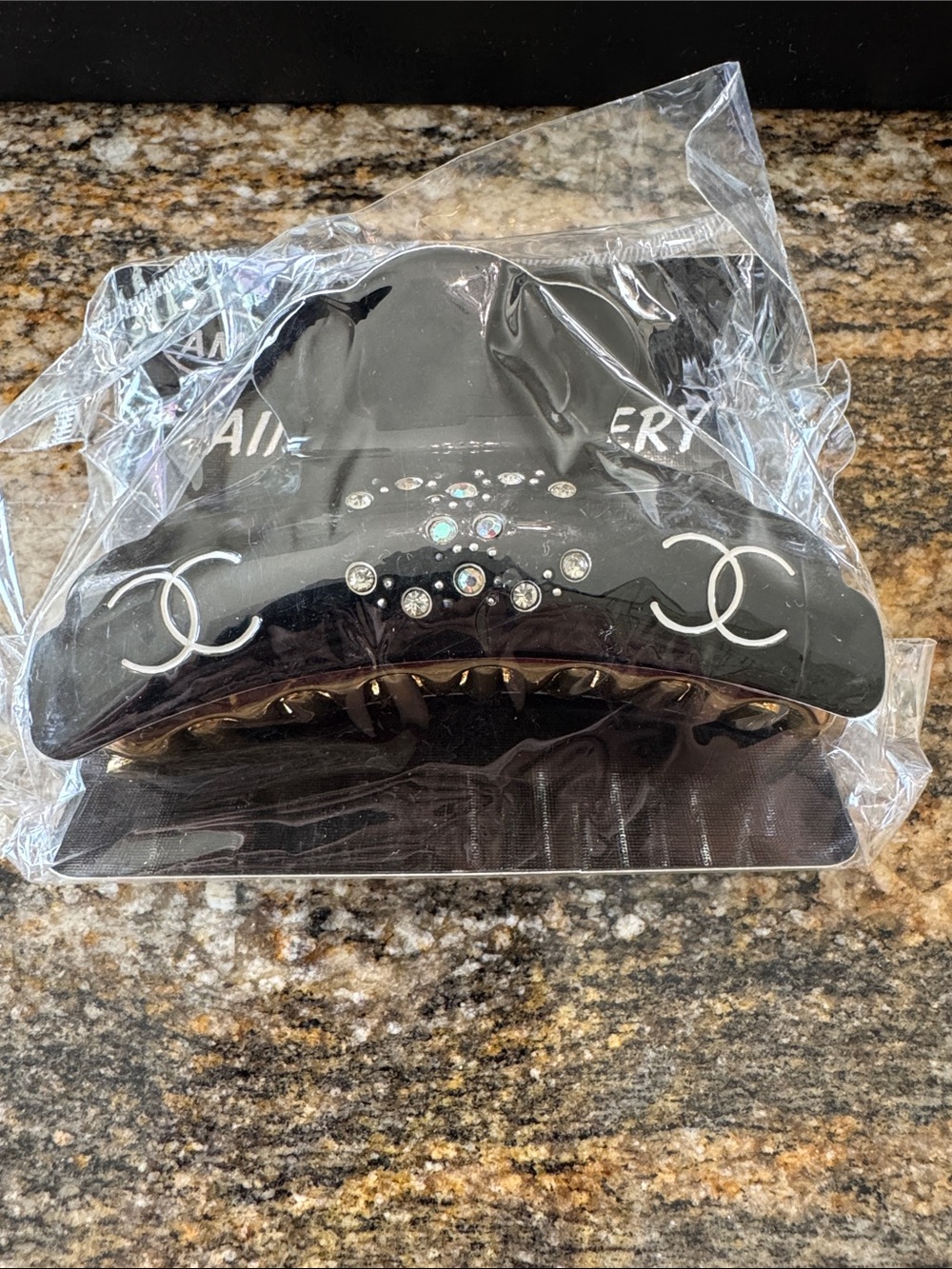 Black, White or Blue Hair Claw with Interlocking C Logo